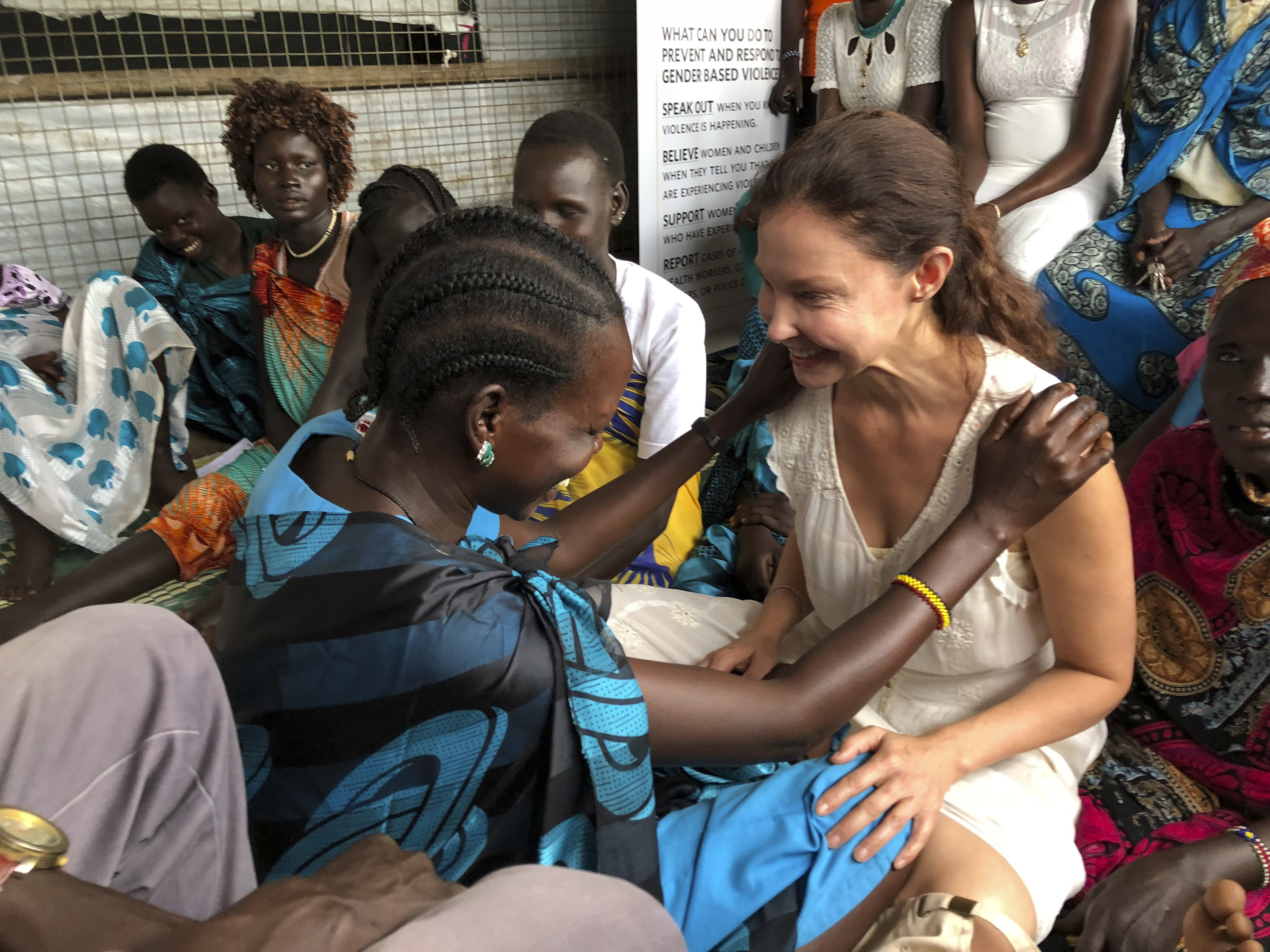 Actress Ashley Judd meets refugees in Juba, South Sudan