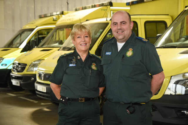 Mother and son ambulance crew Linda Cray and Darran Billings (London Ambulance Service)