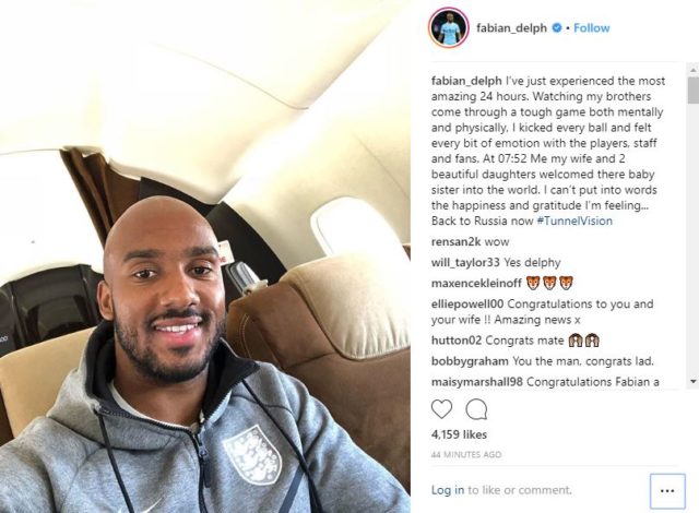 Fabian Delph announces the birth of his third child 