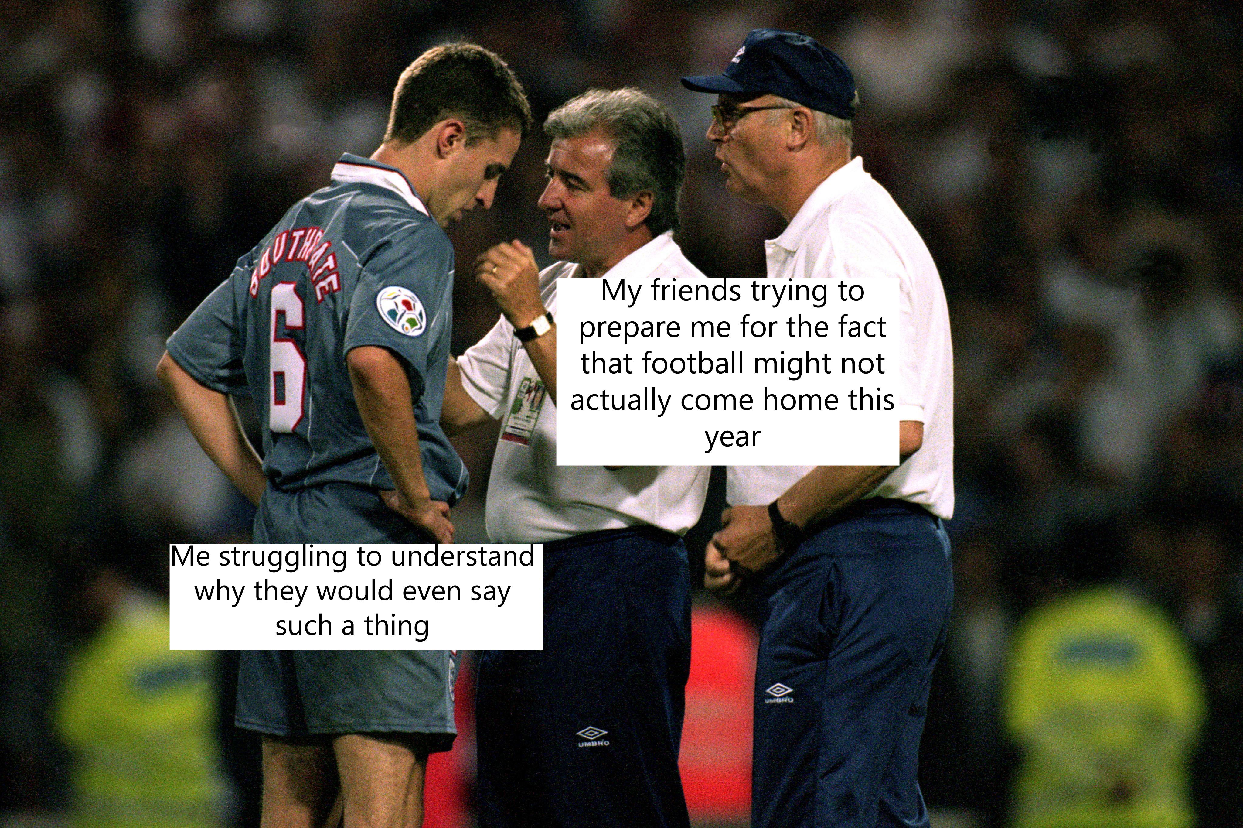 Terry Venables consoles Gareth Southgate after his penalty miss at Euro 96