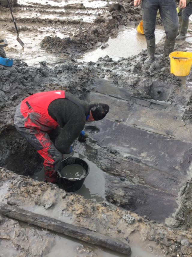 Two trenches revealed well preserved hull timbers (Historic England/PA)