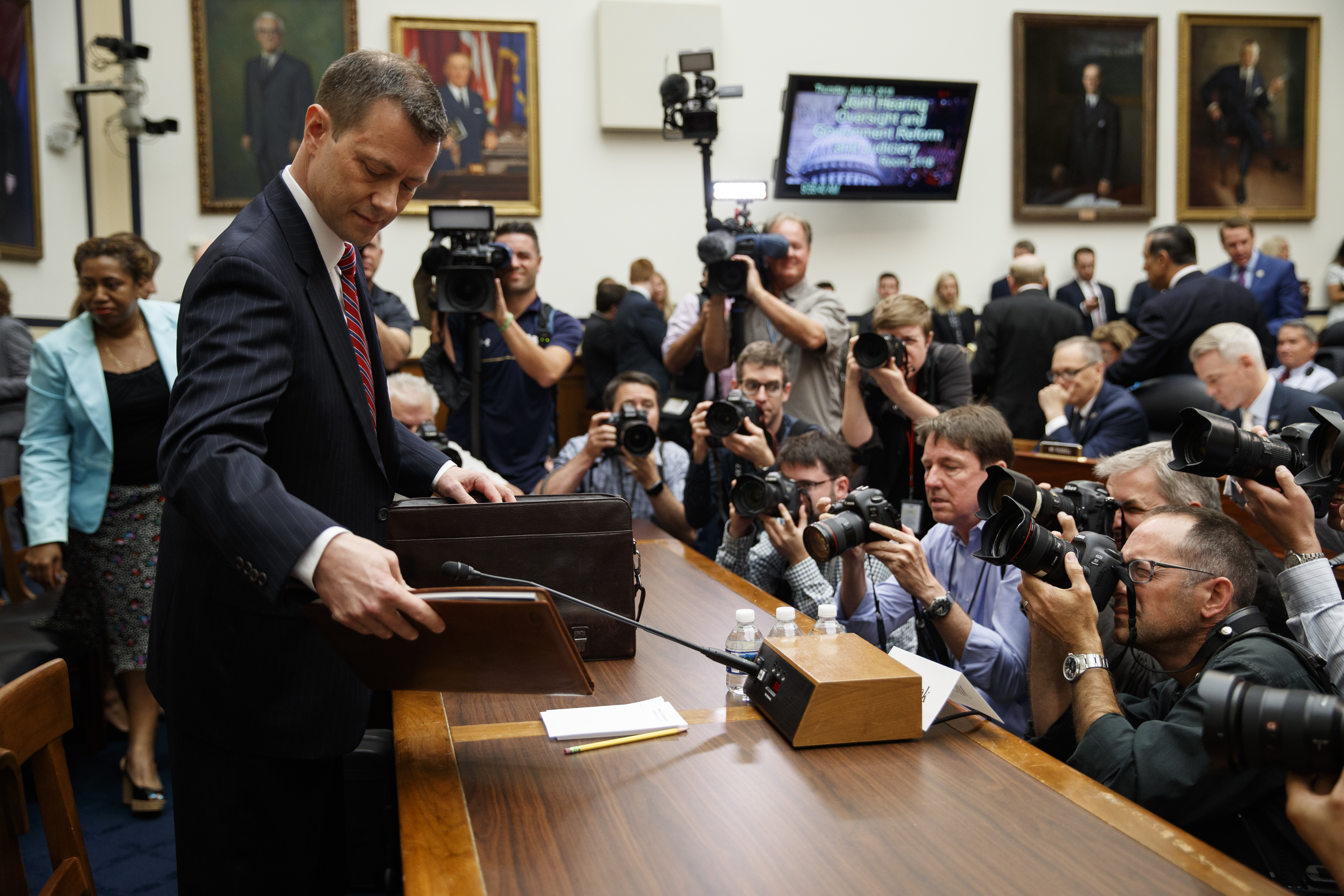 FBI deputy assistant director Peter Strzok on Capitol Hill in Washington