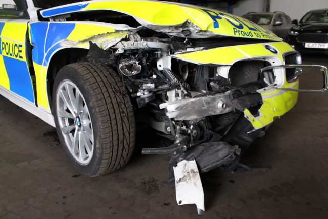 The written off Northumbria Police BMW