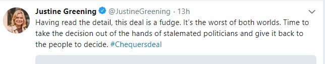 Justine Greening tweet 