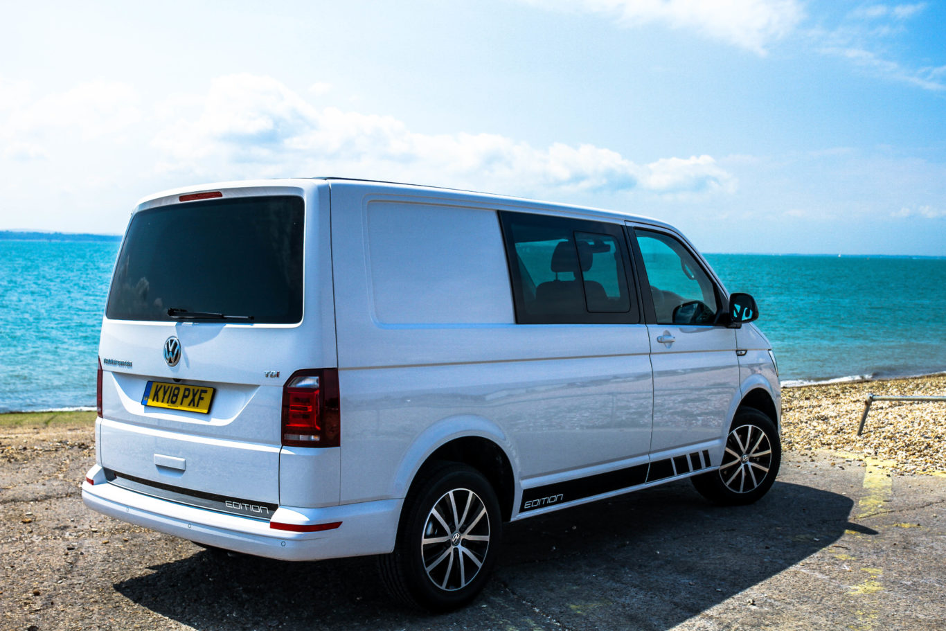 The Transporter certainly looks the part by the sea