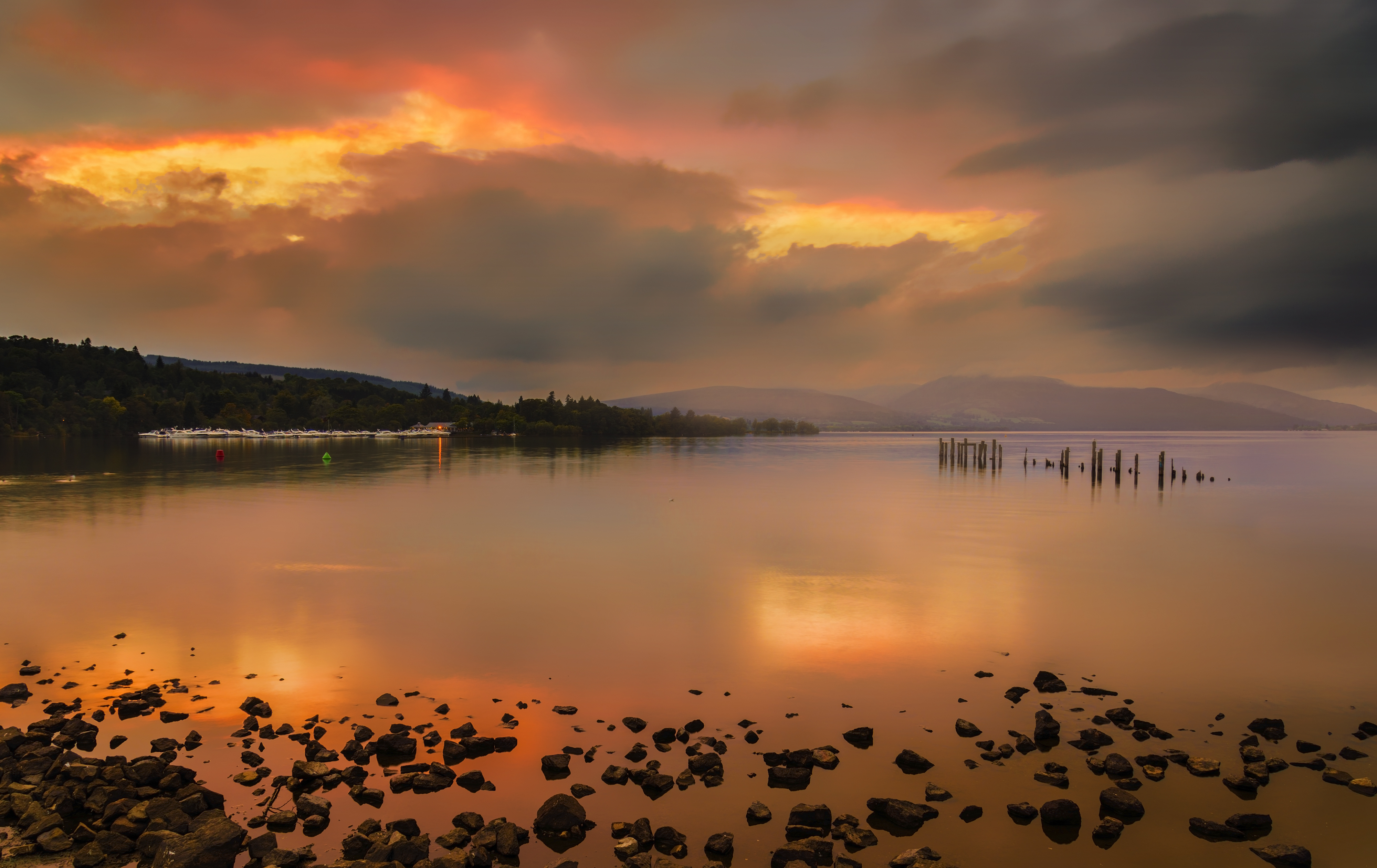 Loch Lomond jetty and mountains at sunset (Thinkstock/PA)