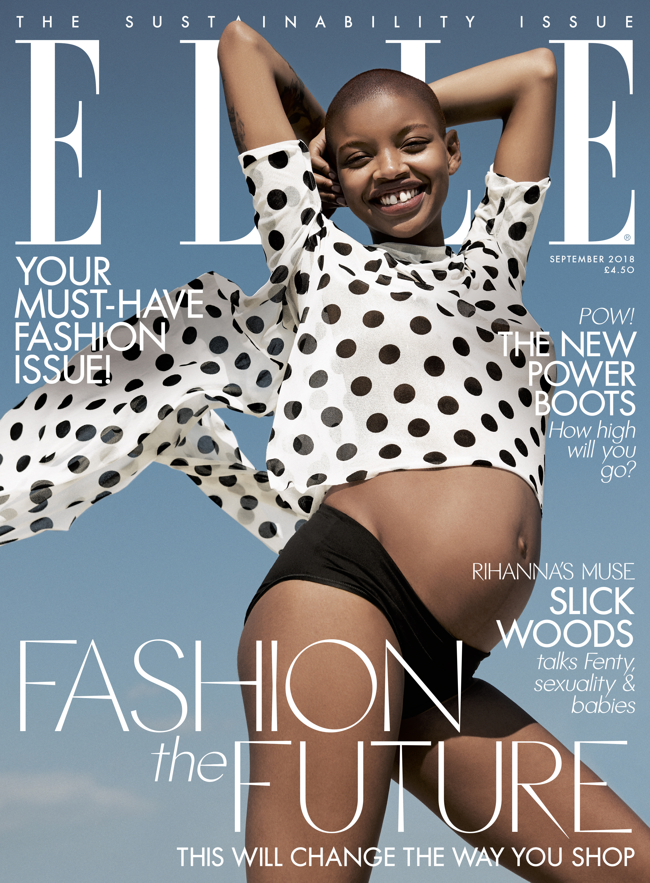 Slick Woods on the cover of Elle UK