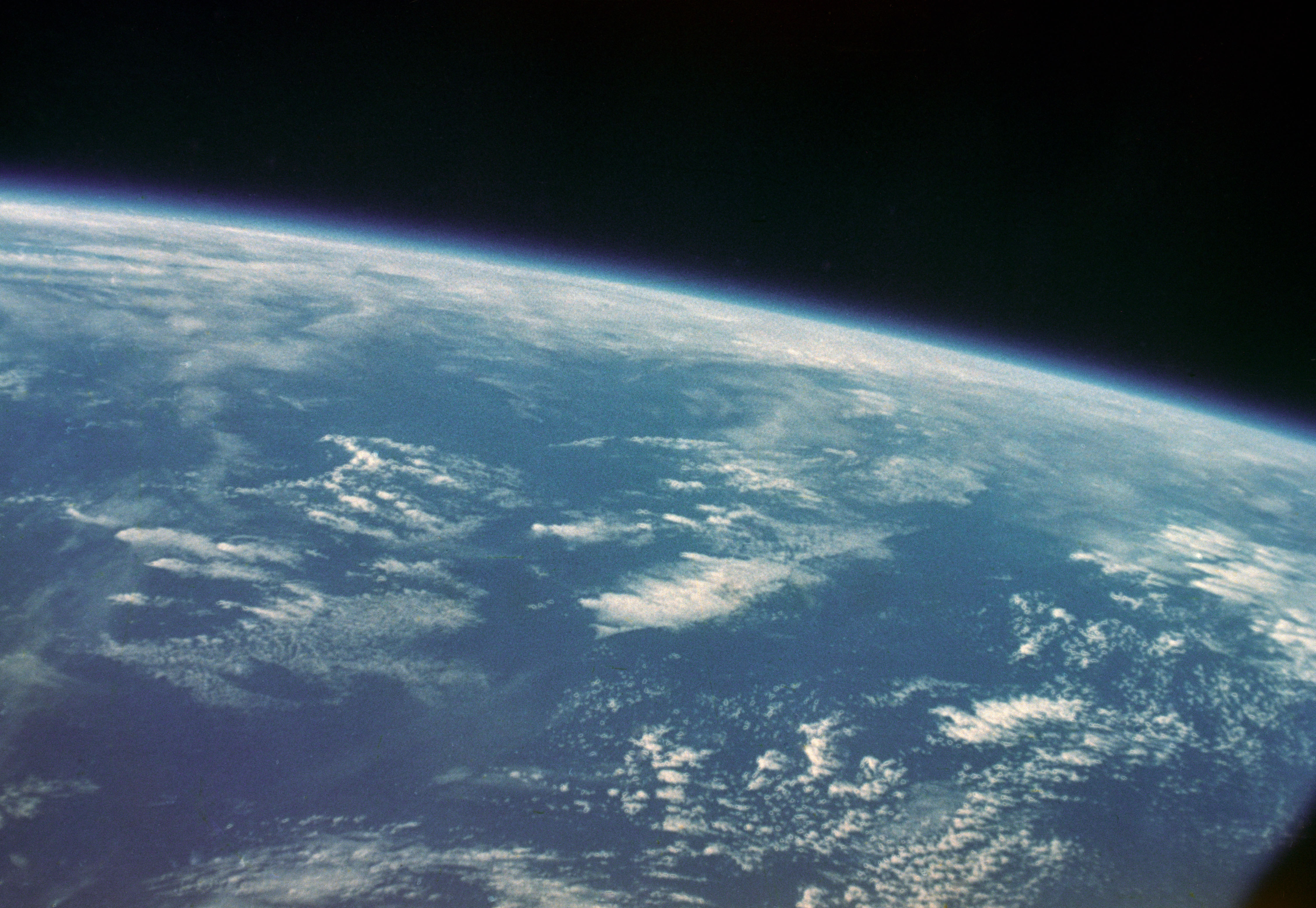 View of Earth taken by astronaut John H. Glenn Jr. from Mercury Atlas 6 