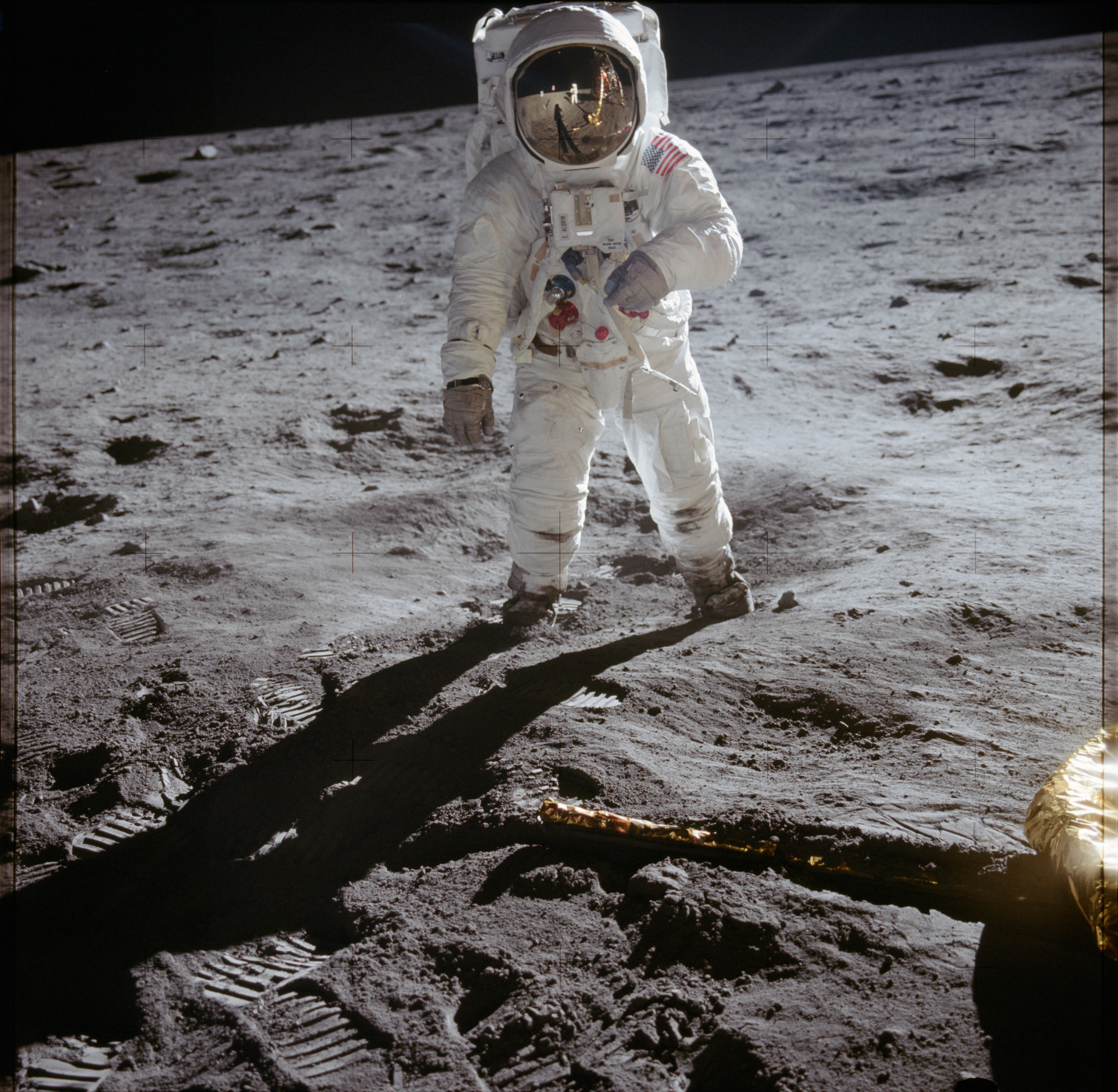 Buzz Aldrin on the surface of the Moon