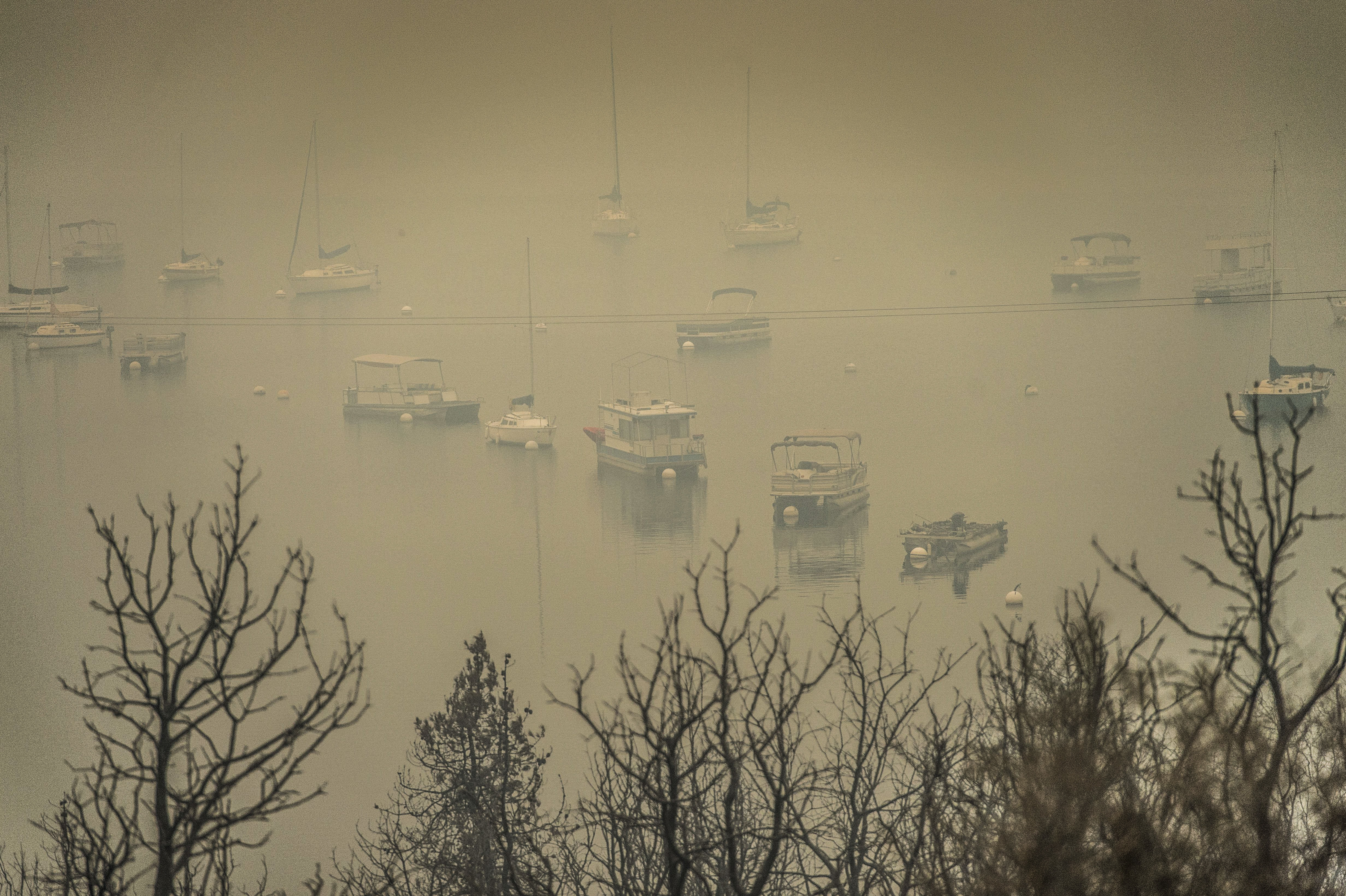 Boats on Whiskeytown Lake