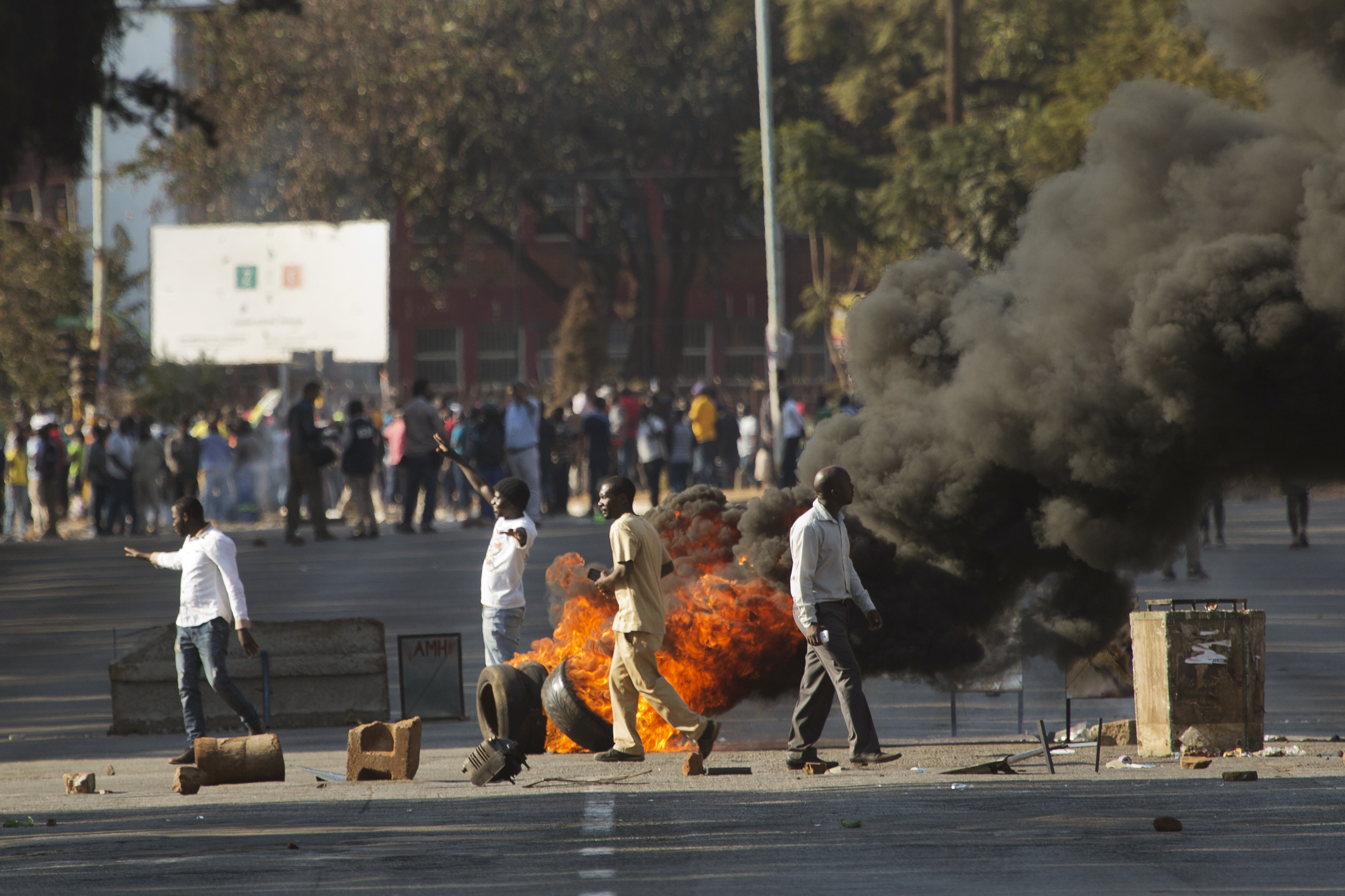 Zimbabweans protest in Harare 