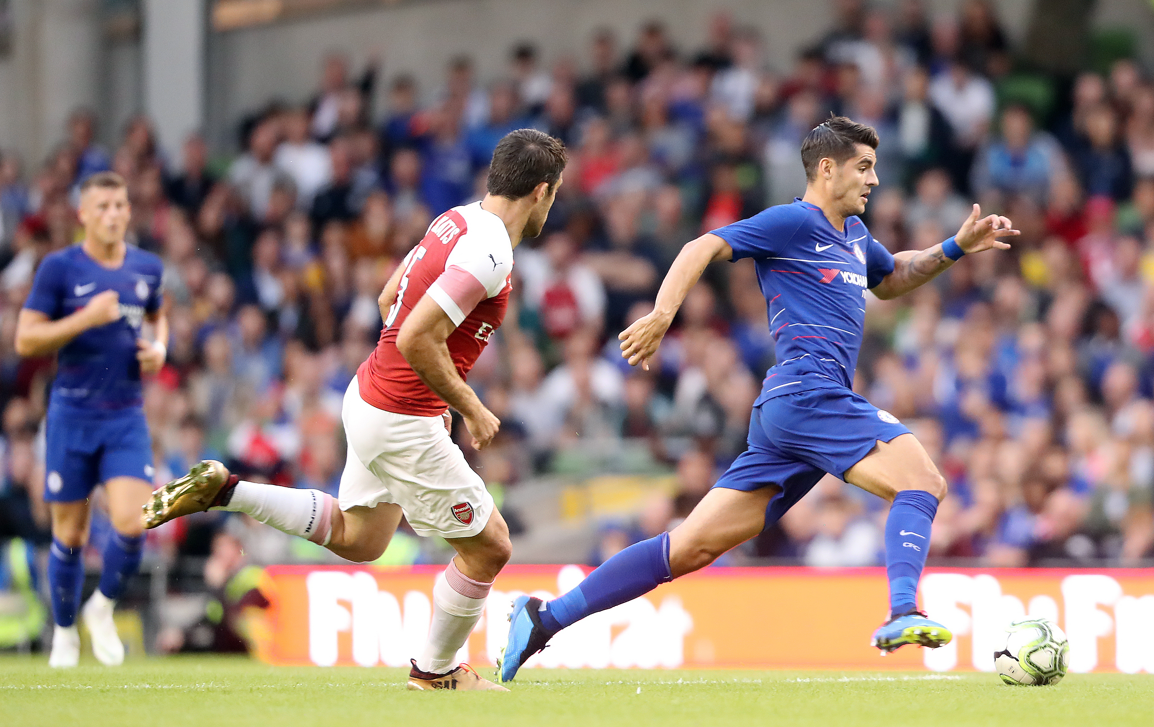 Chelsea's Alvaro Morata plays against Arsenal
