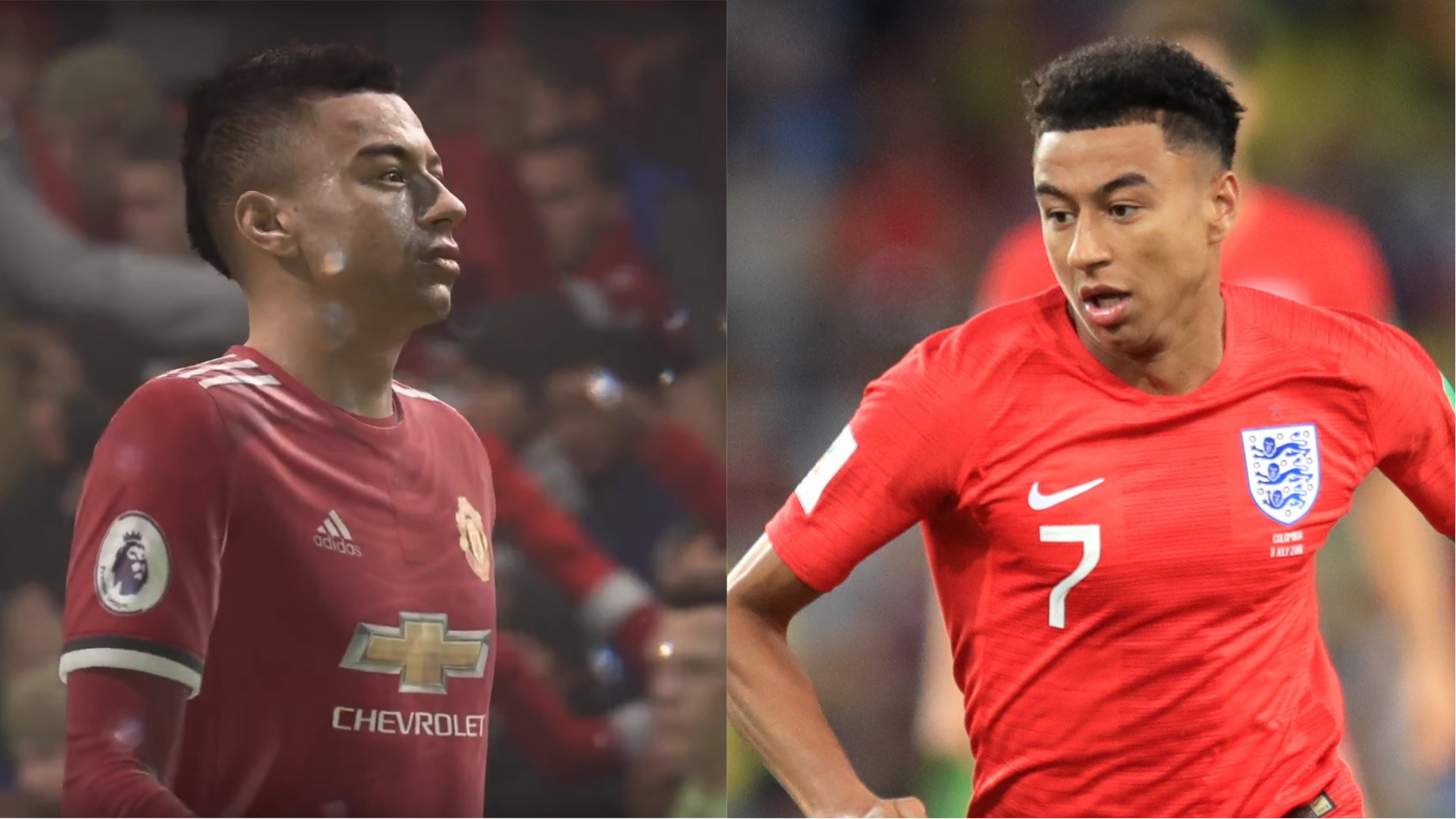 Manchester United midfielder Jesse Lingard on Fifa 18 and in real life
