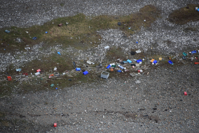 Waste on the shore at Glasserton, Dumfries and Galloway