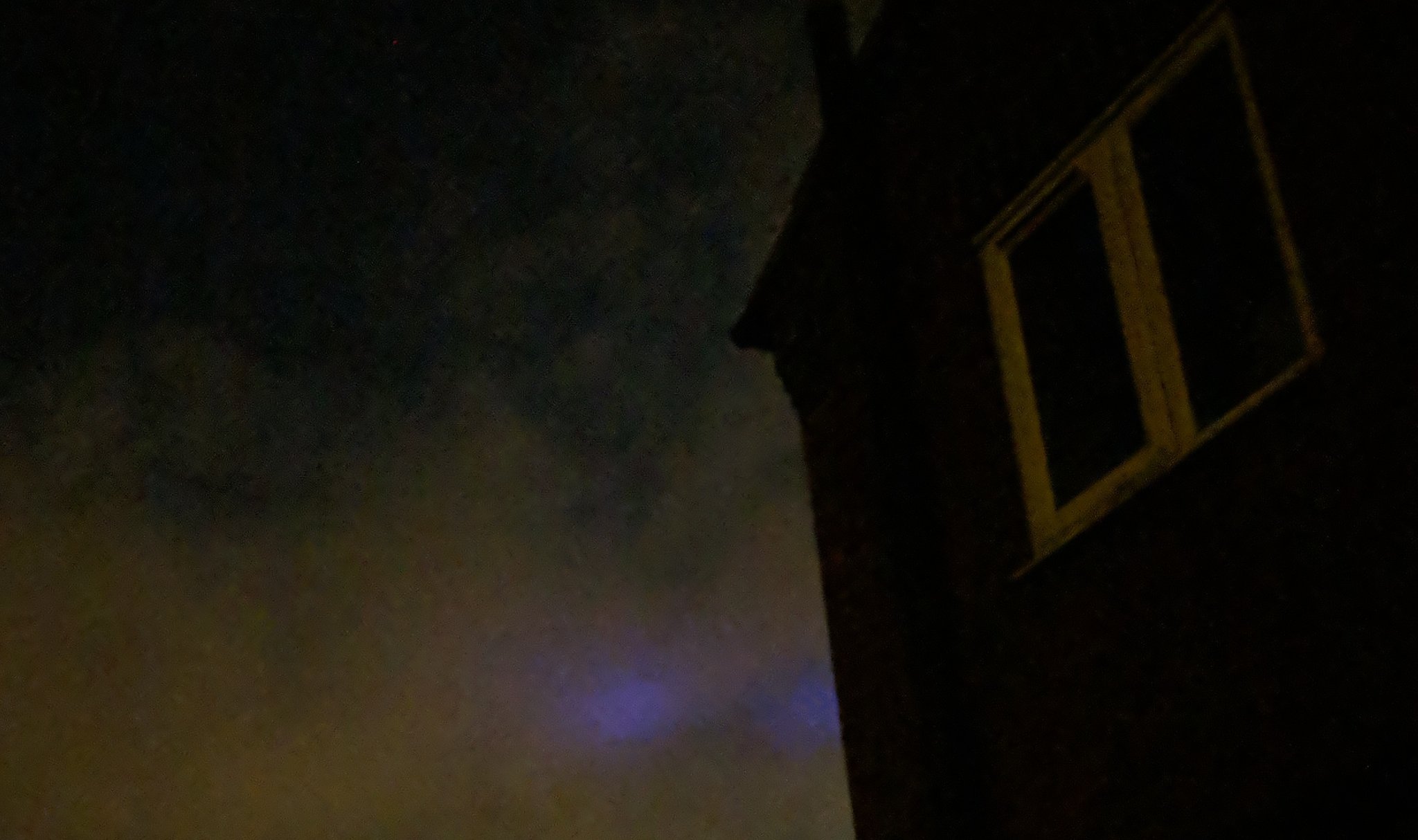 What caused the blue lights in the sky?