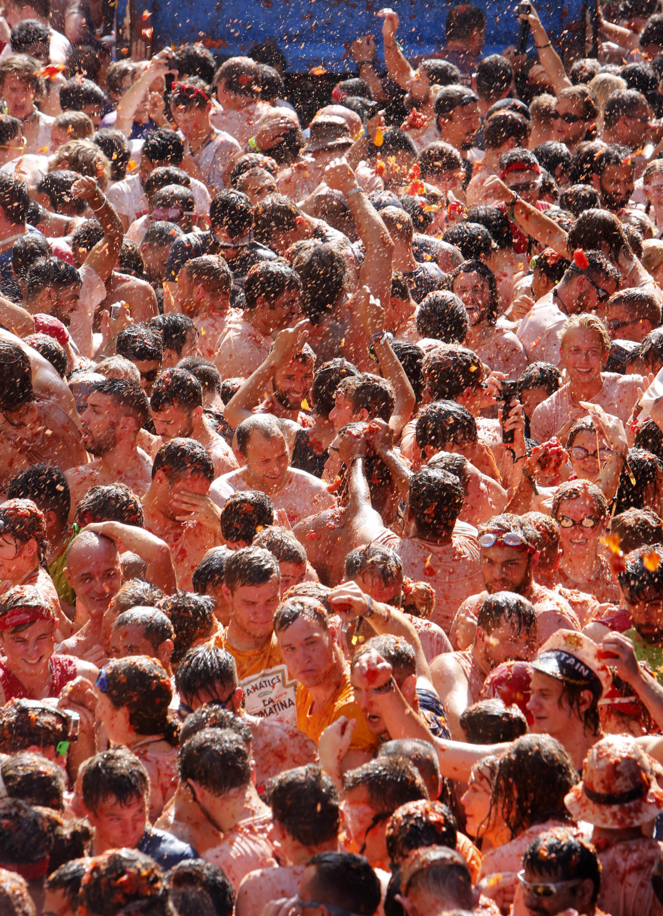 In Pictures Thousands paint the town red at Tomatina Festival Jersey