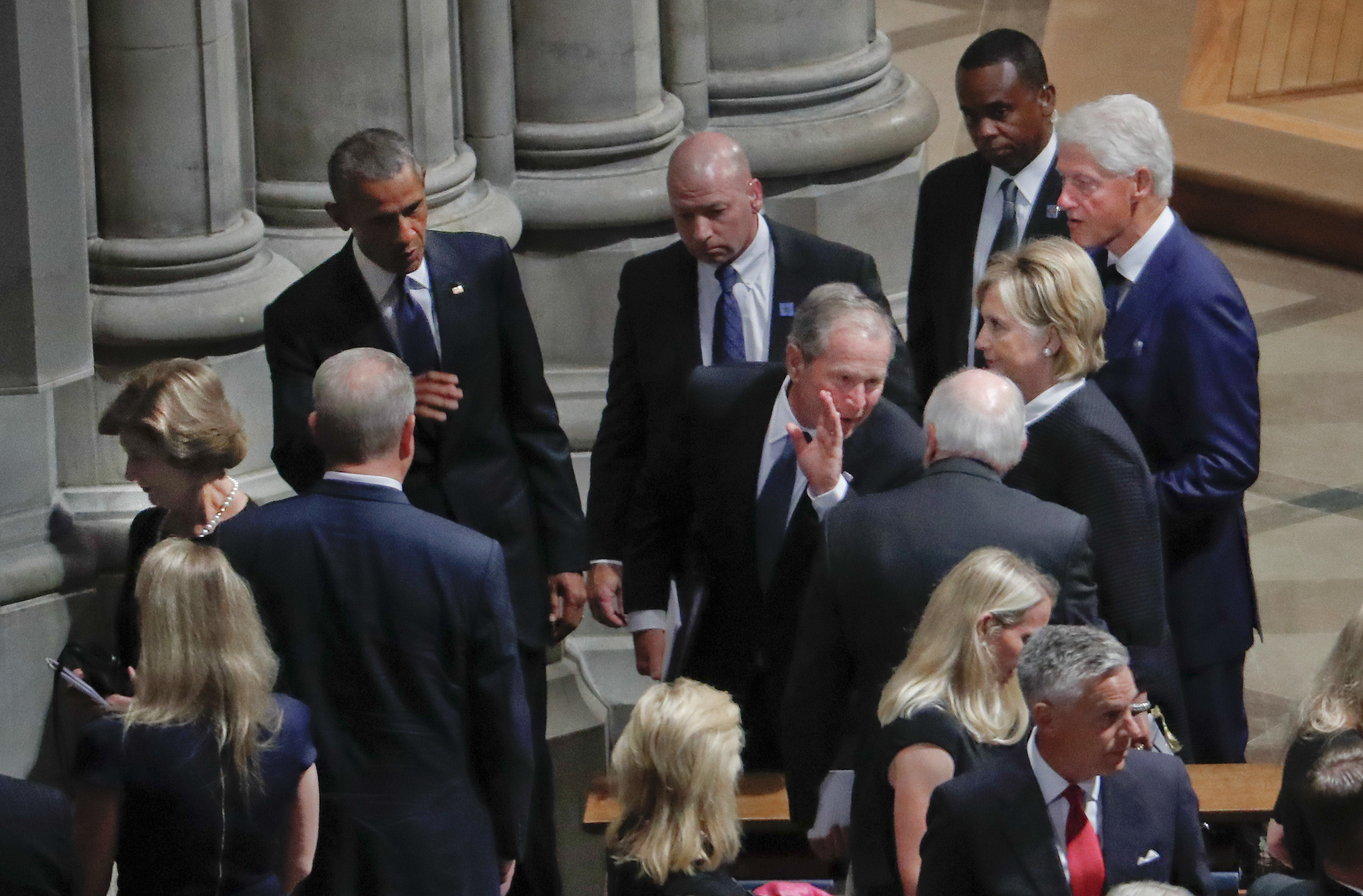Former presidents attend the memorial service for John McCain