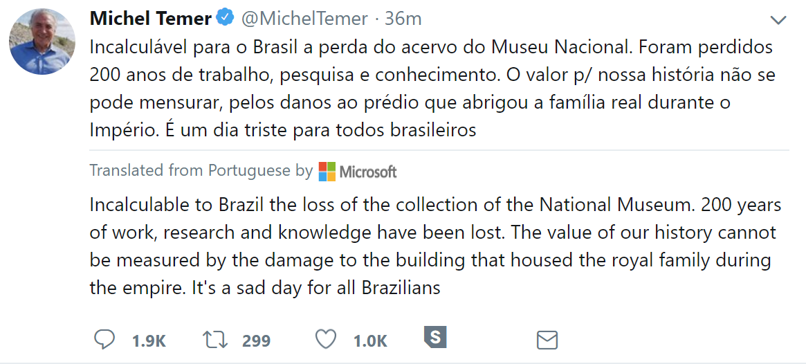 Michel Temer tweet