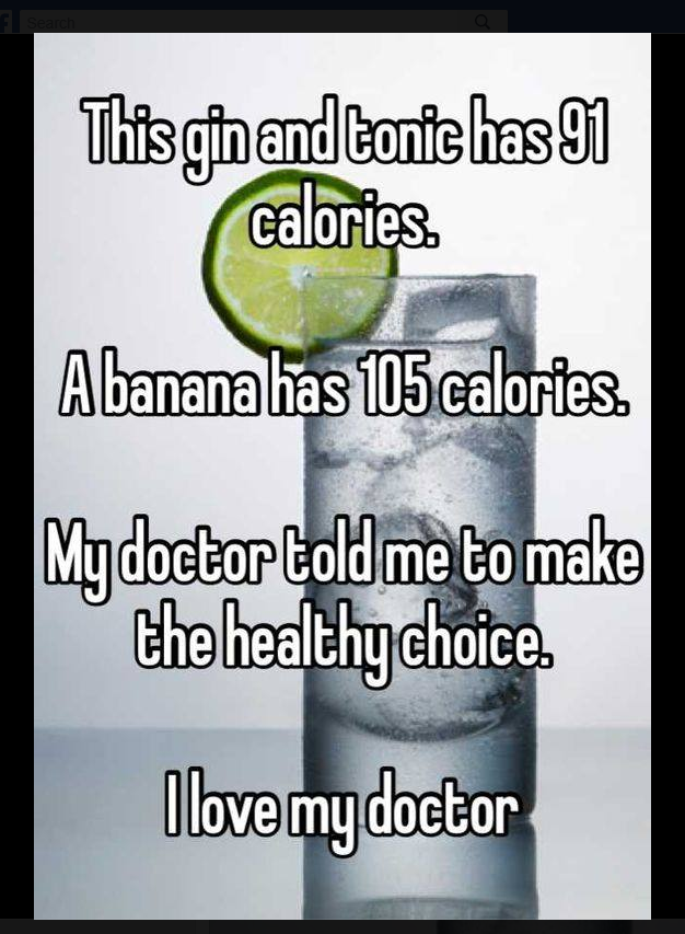 This ad compared the calorific content of a gin and tonic and a banana