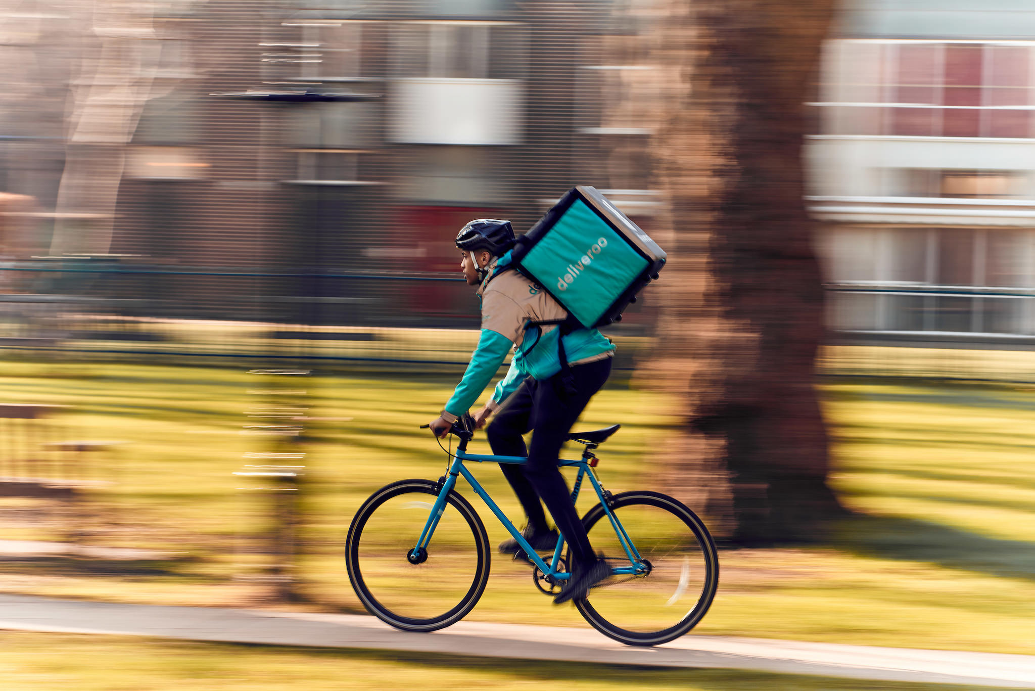 A Deliveroo rider