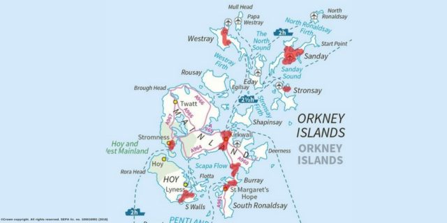 A map of the Orkney Islands