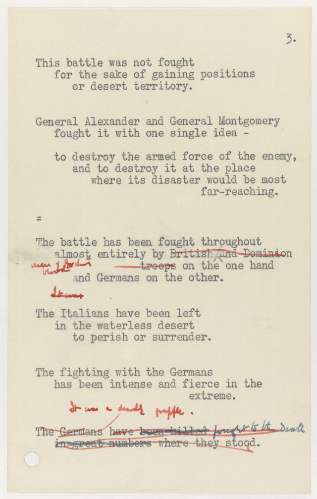 The War on Paper published by Imperial War Museums includes Churchill's annotated End of the Beginning speech (IWM/PA)
