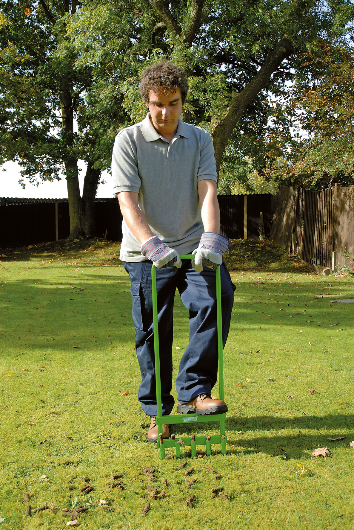 Use a hollow-tine aerating fork (Draper/PA)