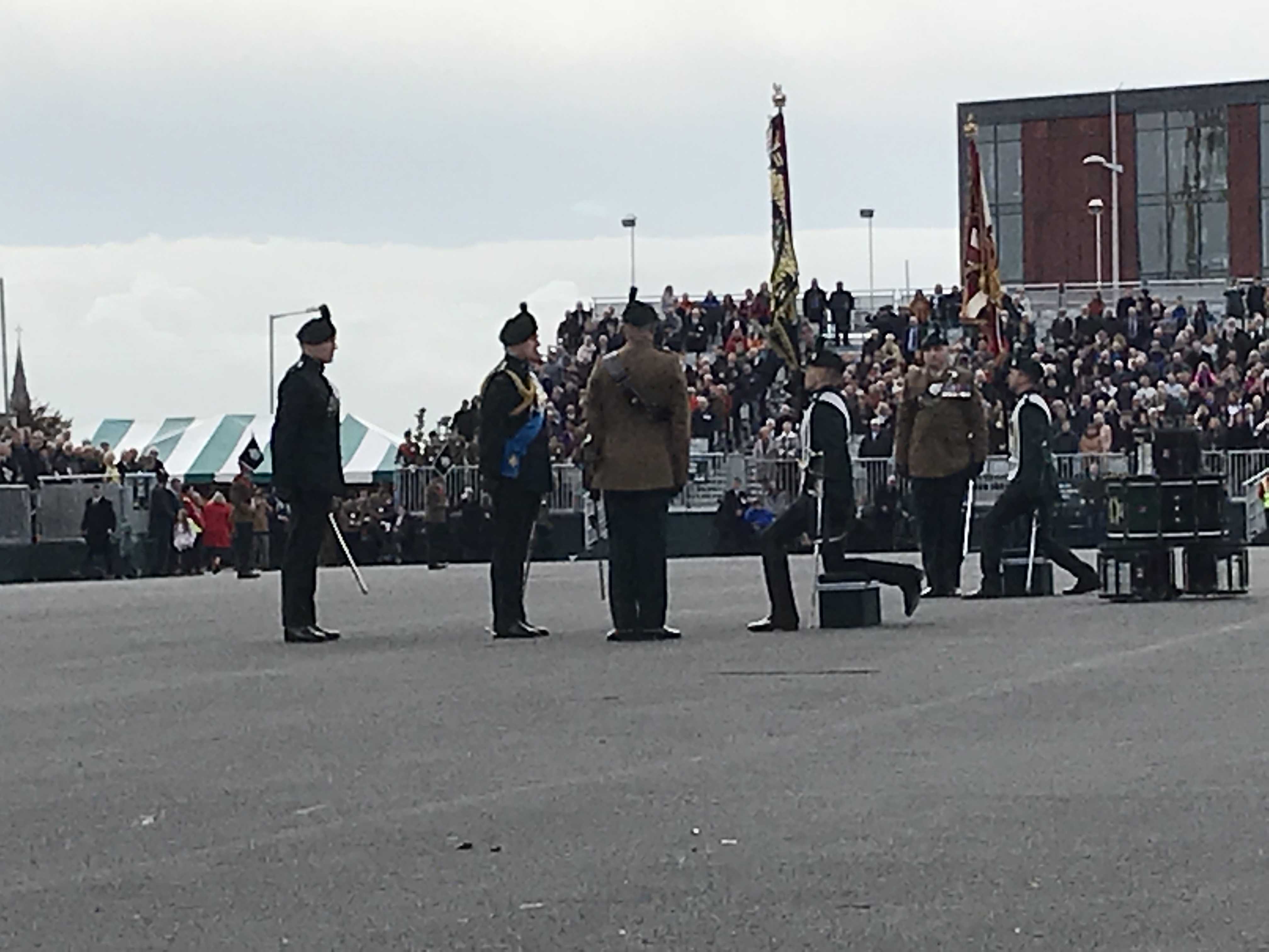 The Duke of York presents new colours to the Royal Irish Regiment 