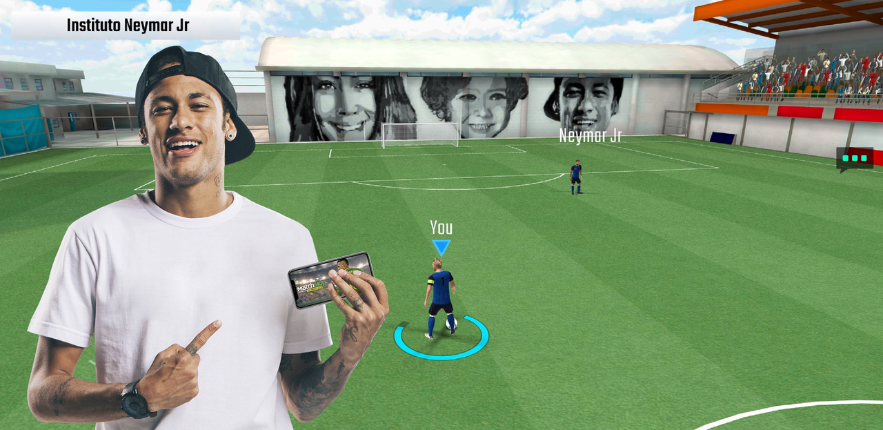 Neymar Jr superimposed over the Instituto part of the game