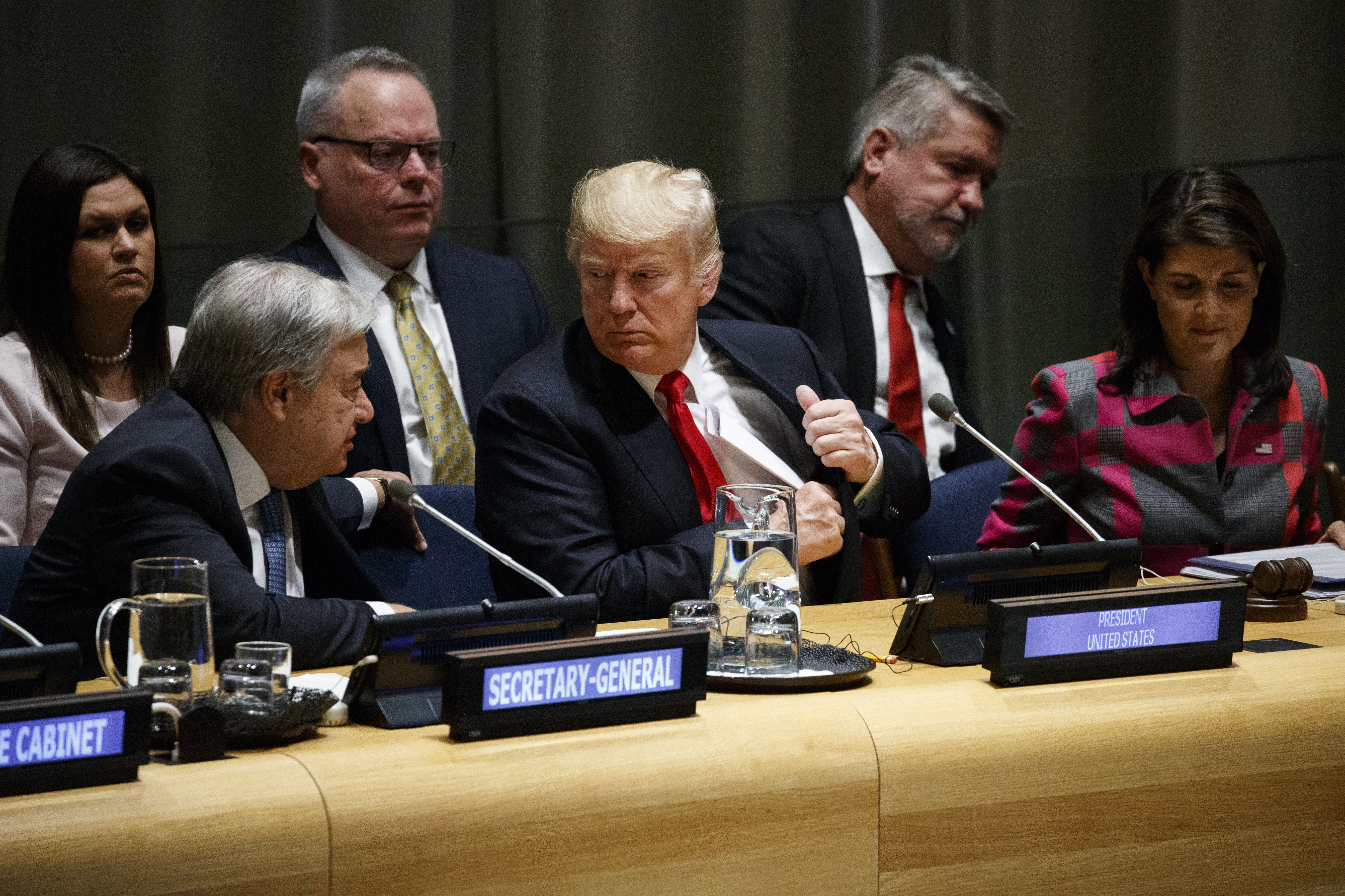 Donald Trump with UN secretary general Antonio Guterres