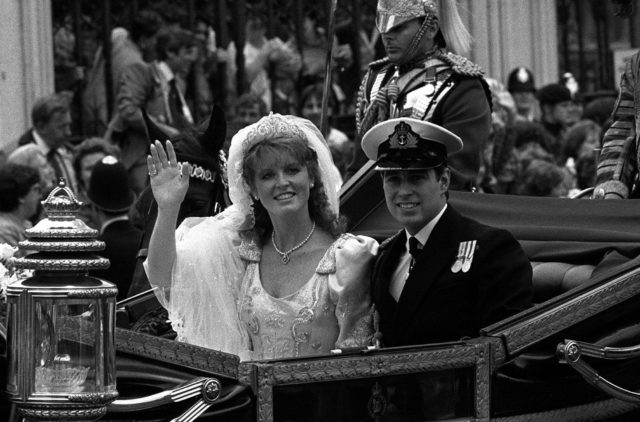 The Duchess of York wearing a tiara on her wedding da