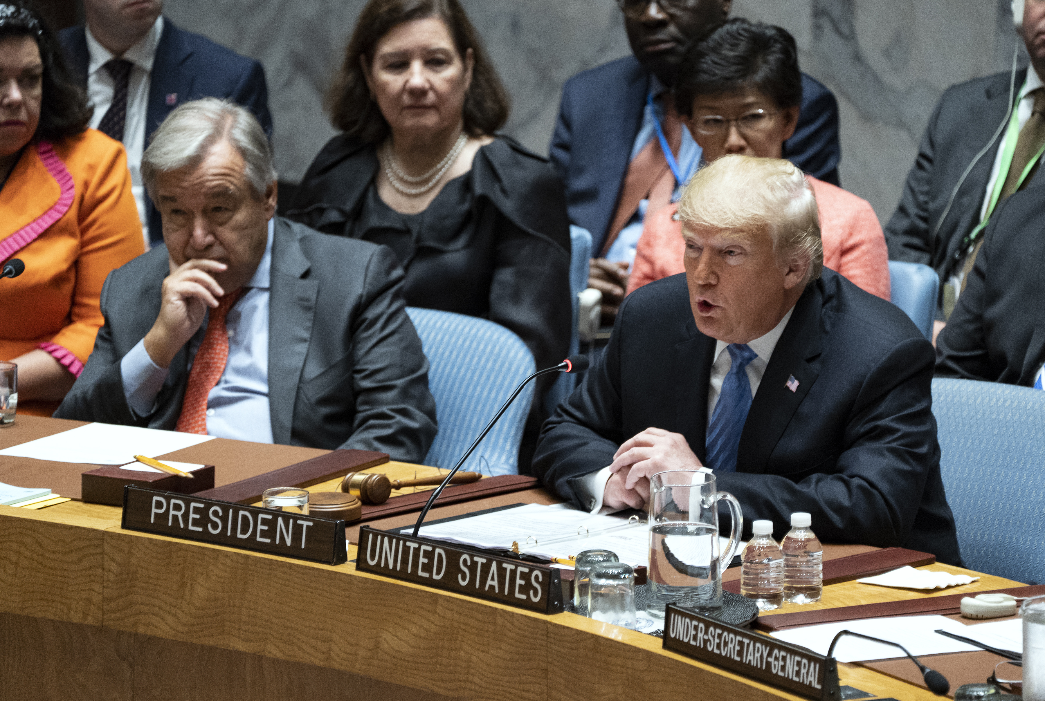 President Donald Trump addresses the United Nations Security Council 