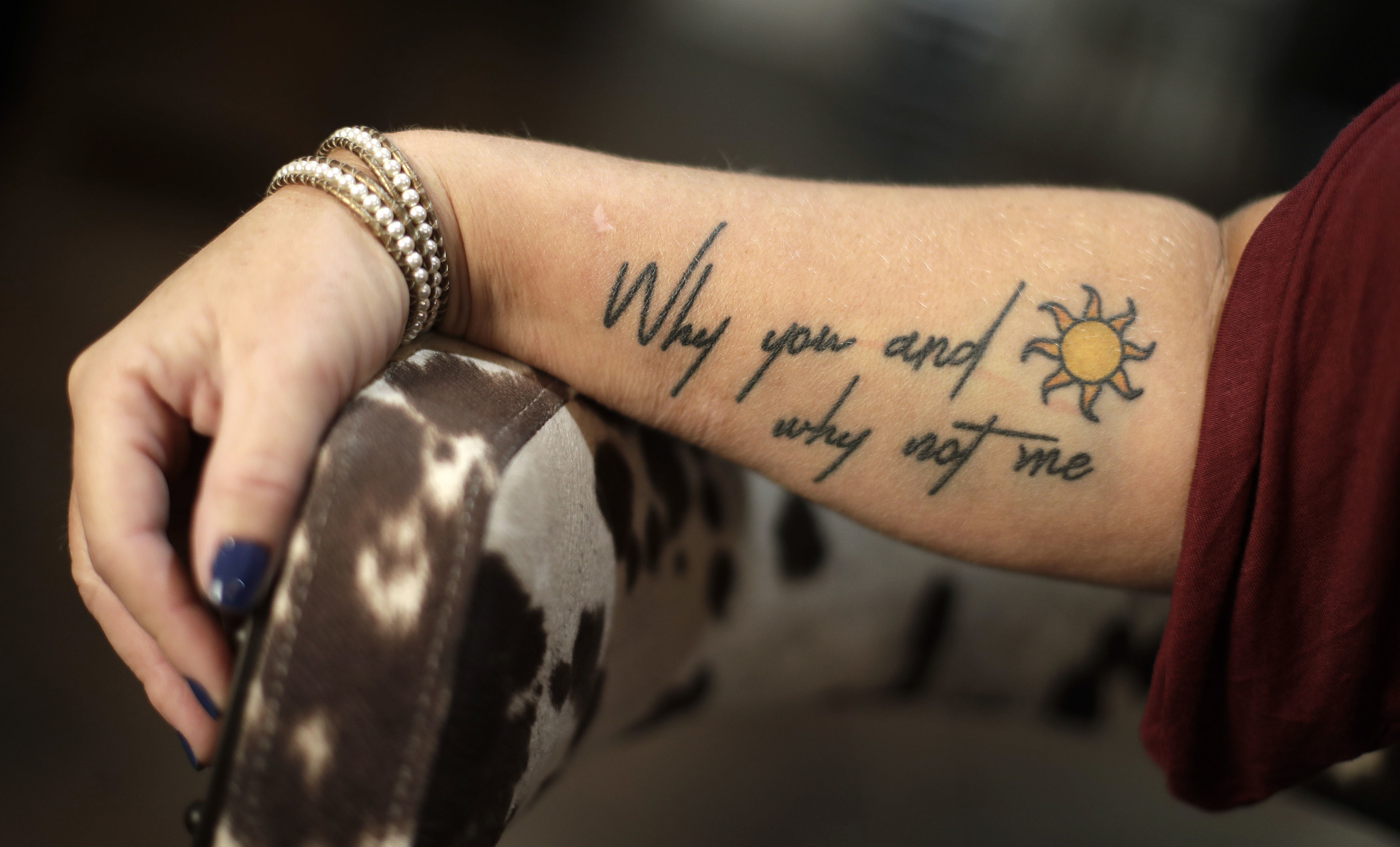 A tattoo bearing a lyric by country singer Eric Church
