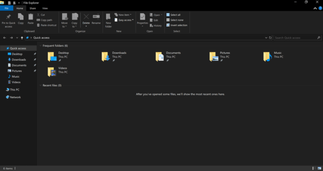 Dark theme on Windows 10