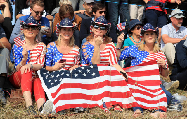USA fans on the opening day of the Ryder Cup
