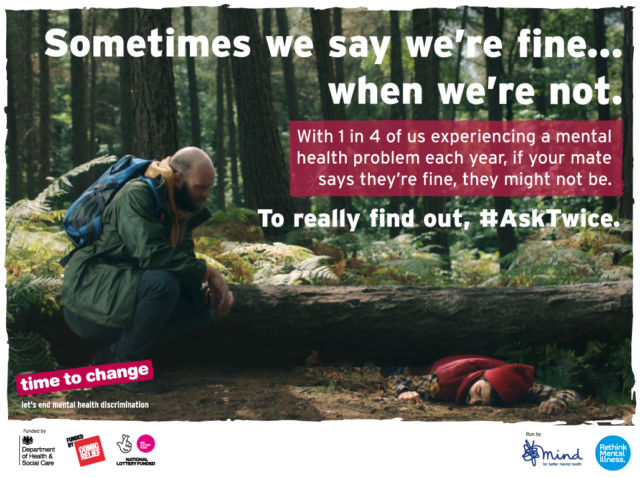 The campaign urges people to "Ask Twice" (Time to Change/ PA)