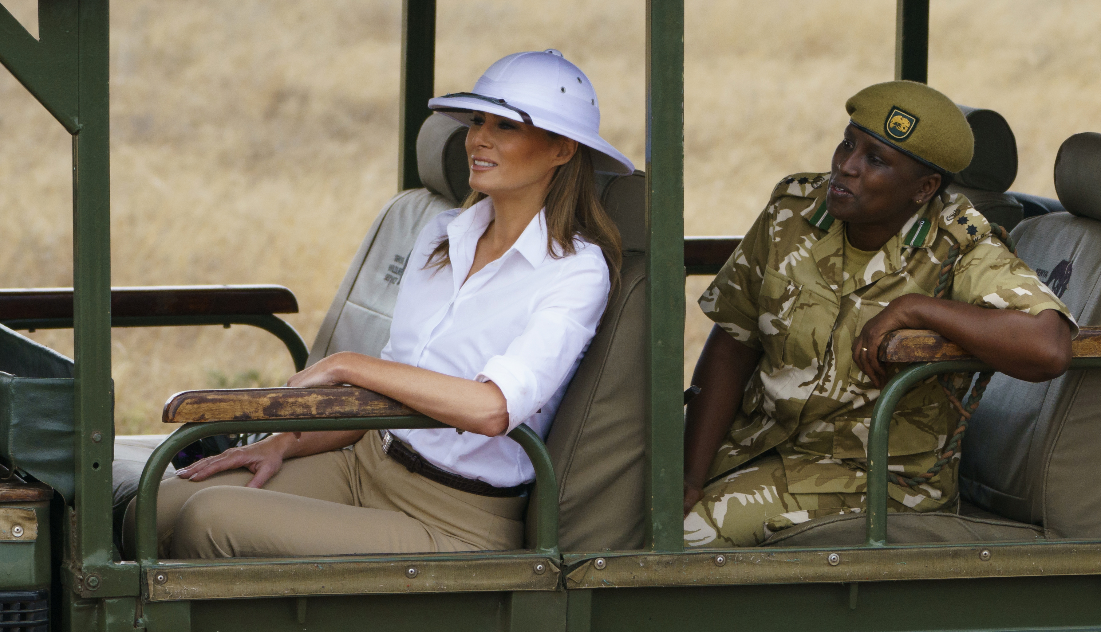 Melania Trump looks out over Nairobi National Park 