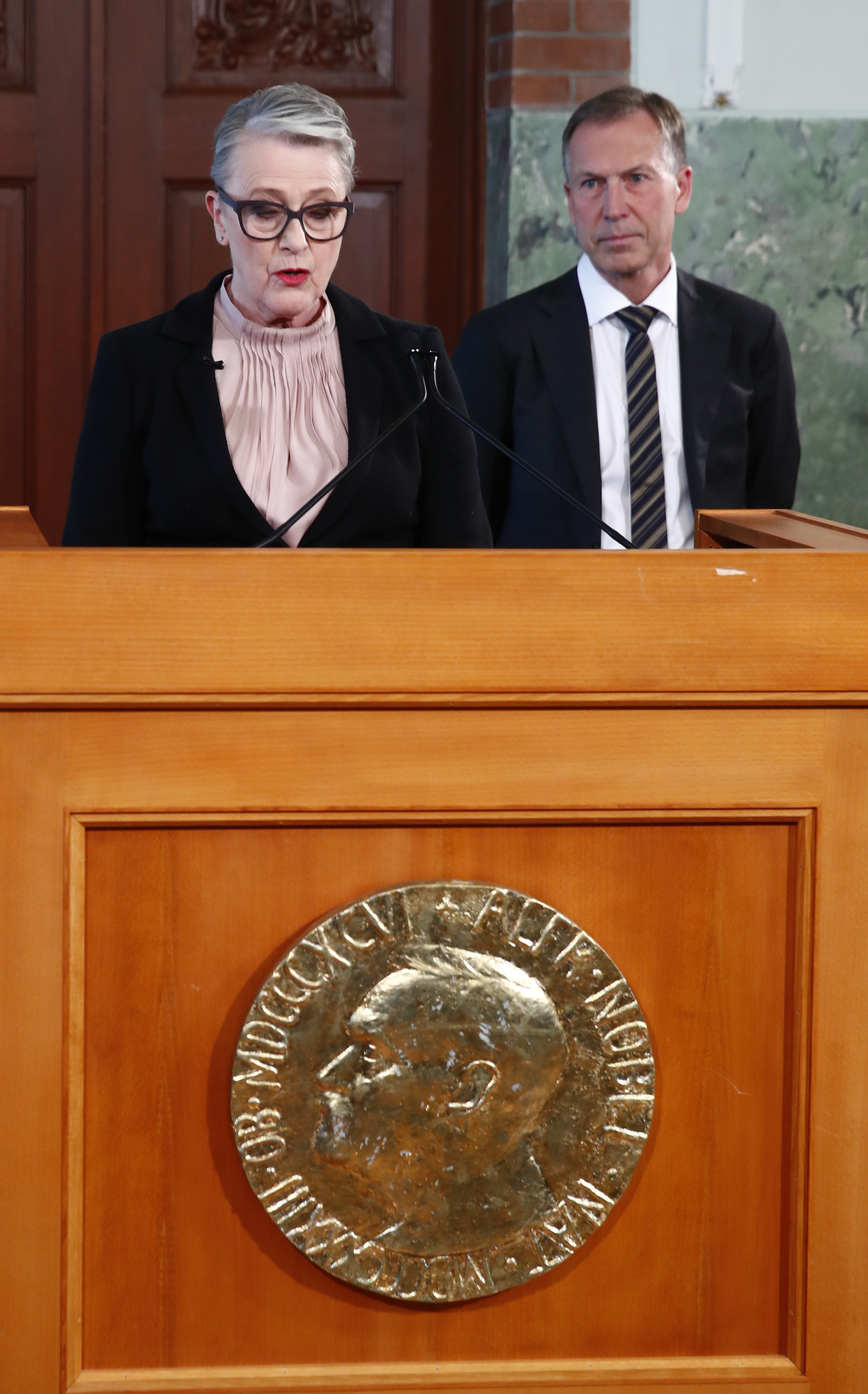 Berit Reiss-Andersen announces the 2018 Nobel Peace Prize