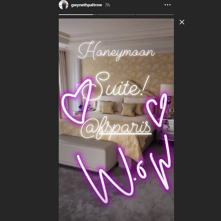 Gwyneth Paltrow's honeymoon suite