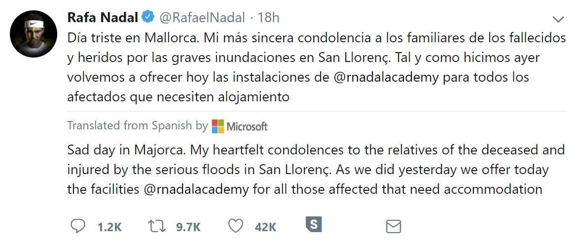 @RafaelNadal tweet