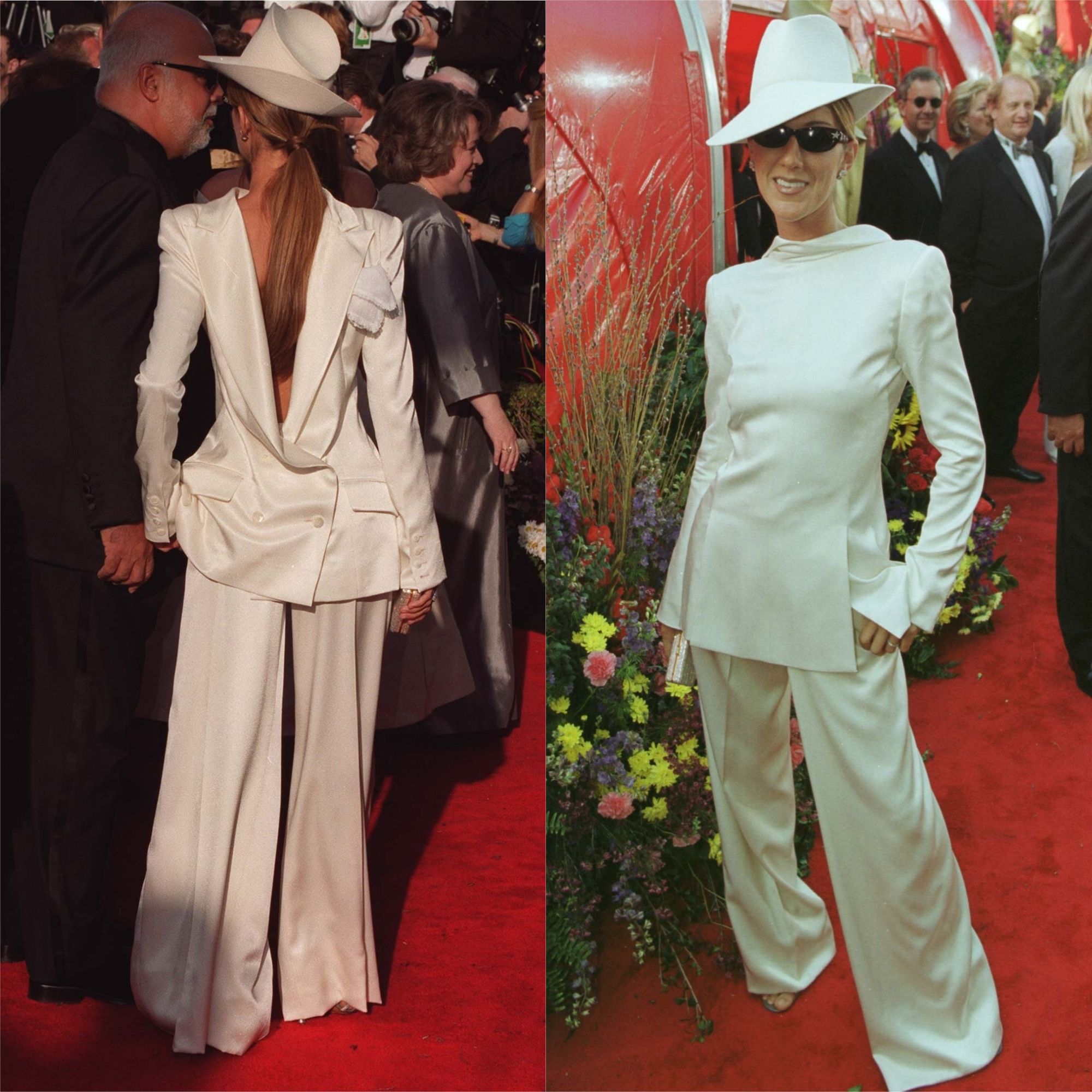 Celine Dion backwards suit
