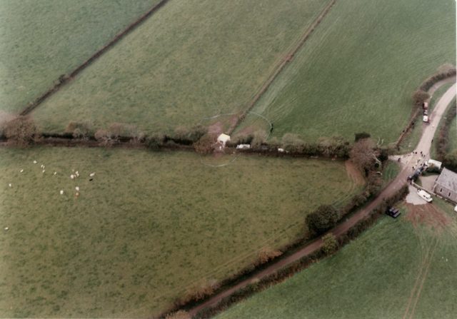 Aerial view showing where Mrs Bryant's body was discovered (Devon and Cornwall Police/PA)