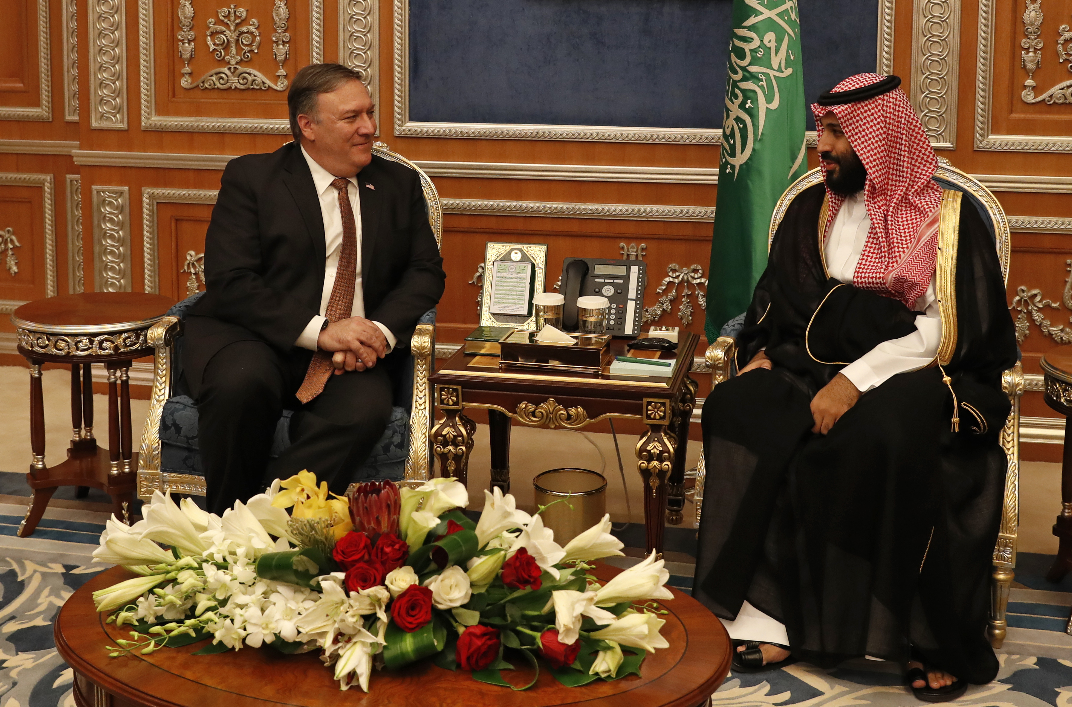 Mike Pompeo with Crown Prince Mohammed bin Salman in Riyadh 