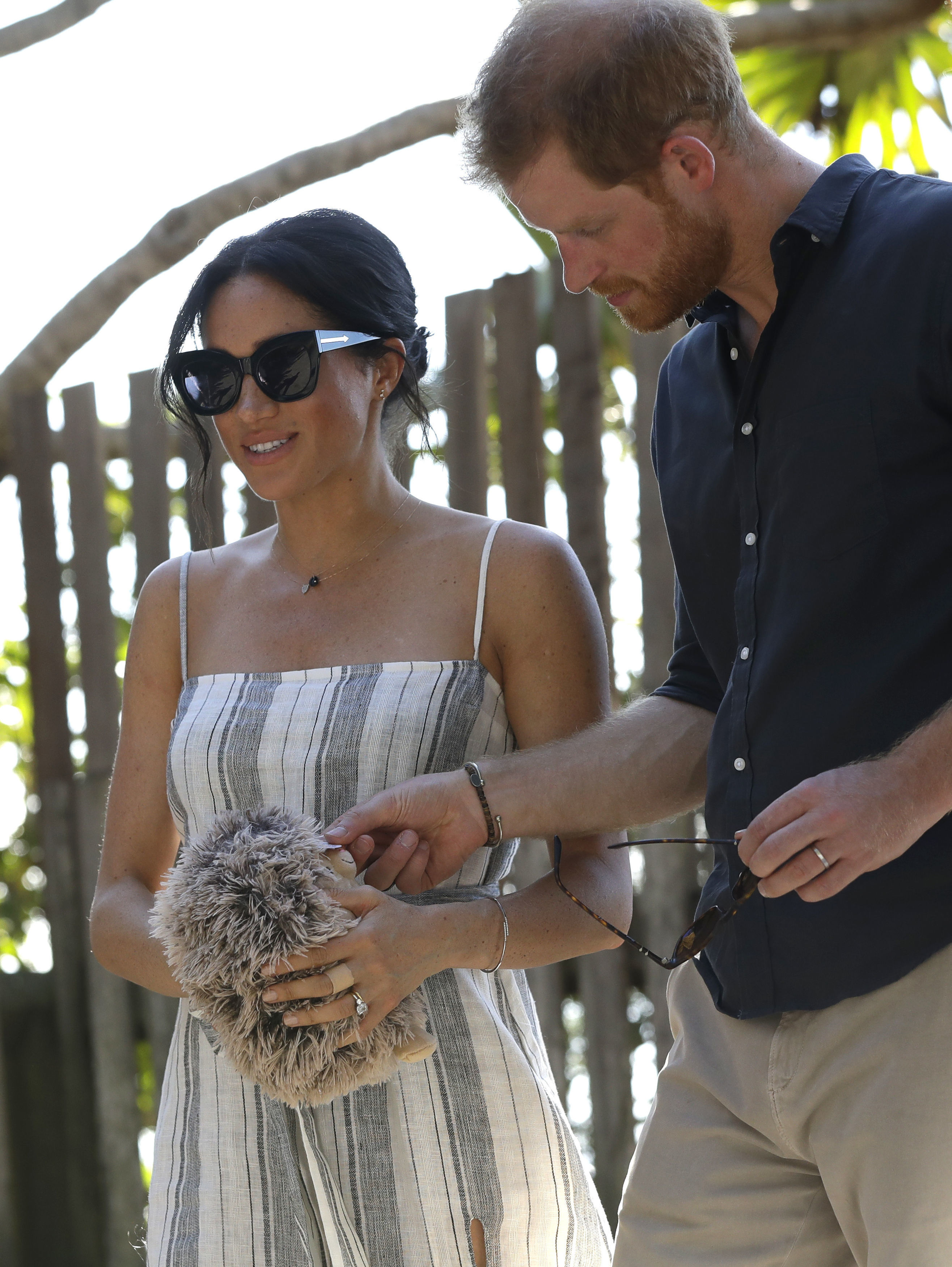 Prince Harry with a stuffed toy