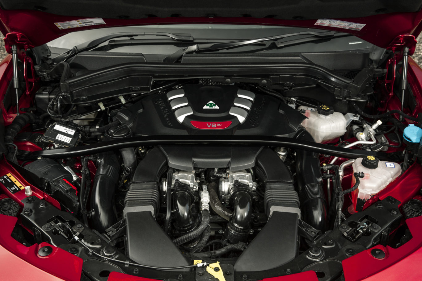 The Stelvio's V6 engine is supremely powerful