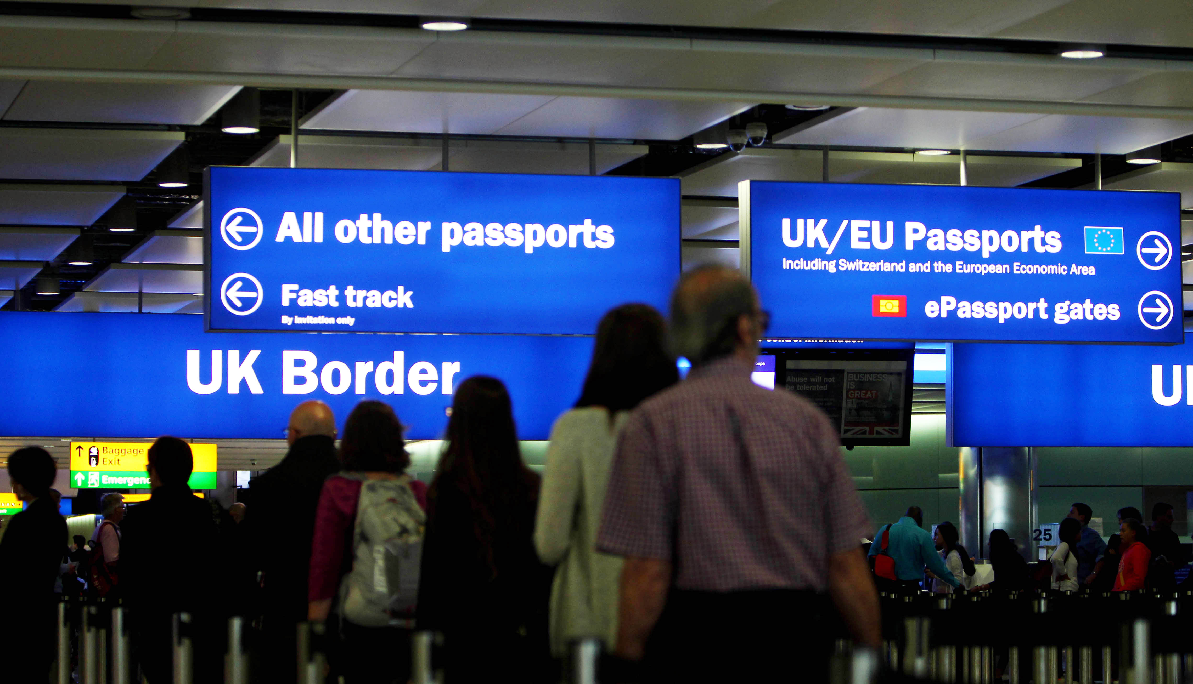 Passengers going through UK border