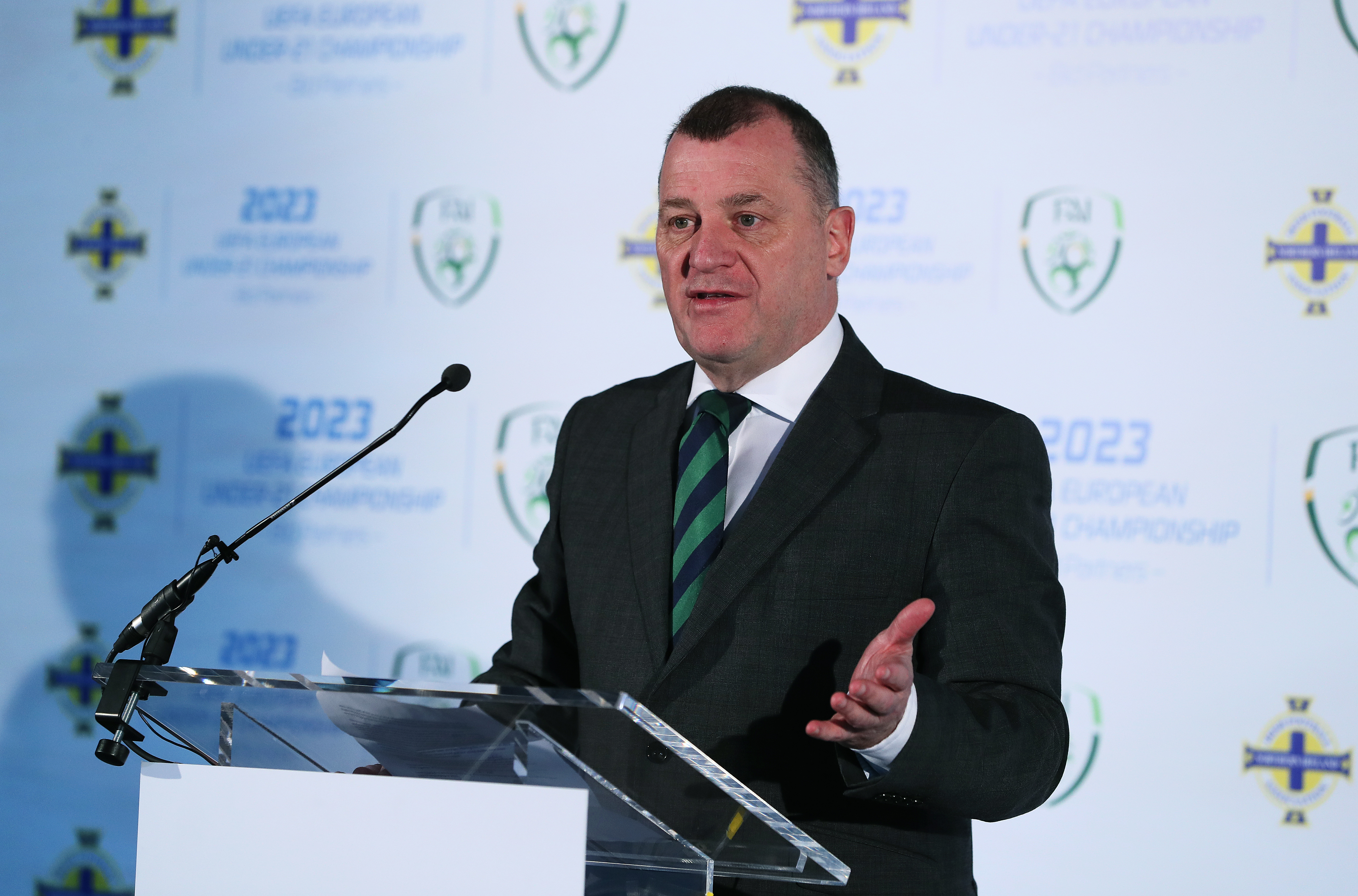 Patrick Nelson during the announcement at Windsor Park 