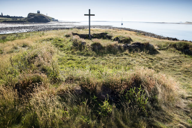 Medieval chapel and associated building on St Cuthbert's Isle, Holy Island, have been saved from erosion (Historic England/PA)