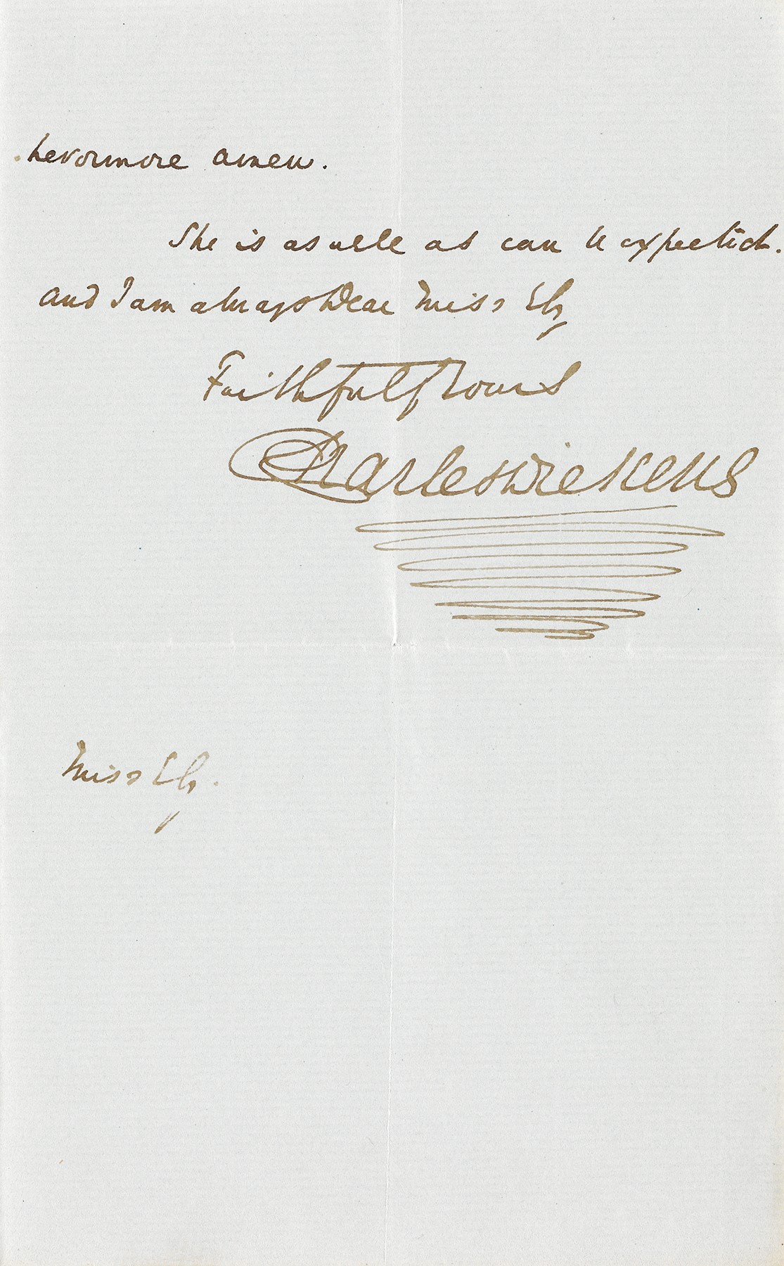 A letter written by Charles Dickens