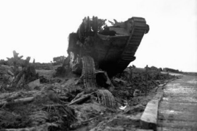 A British tank at Passchedaele